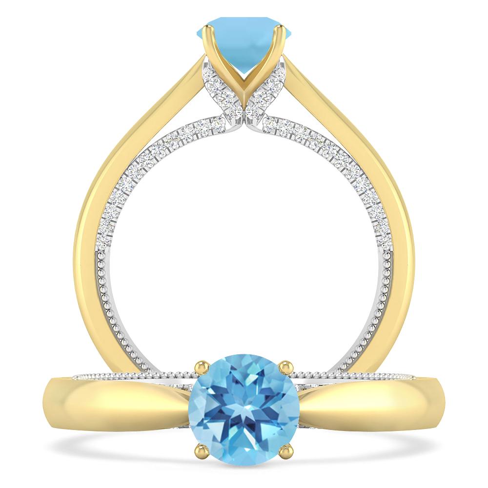 Yellow Gold/White Gold - Blue Topaz