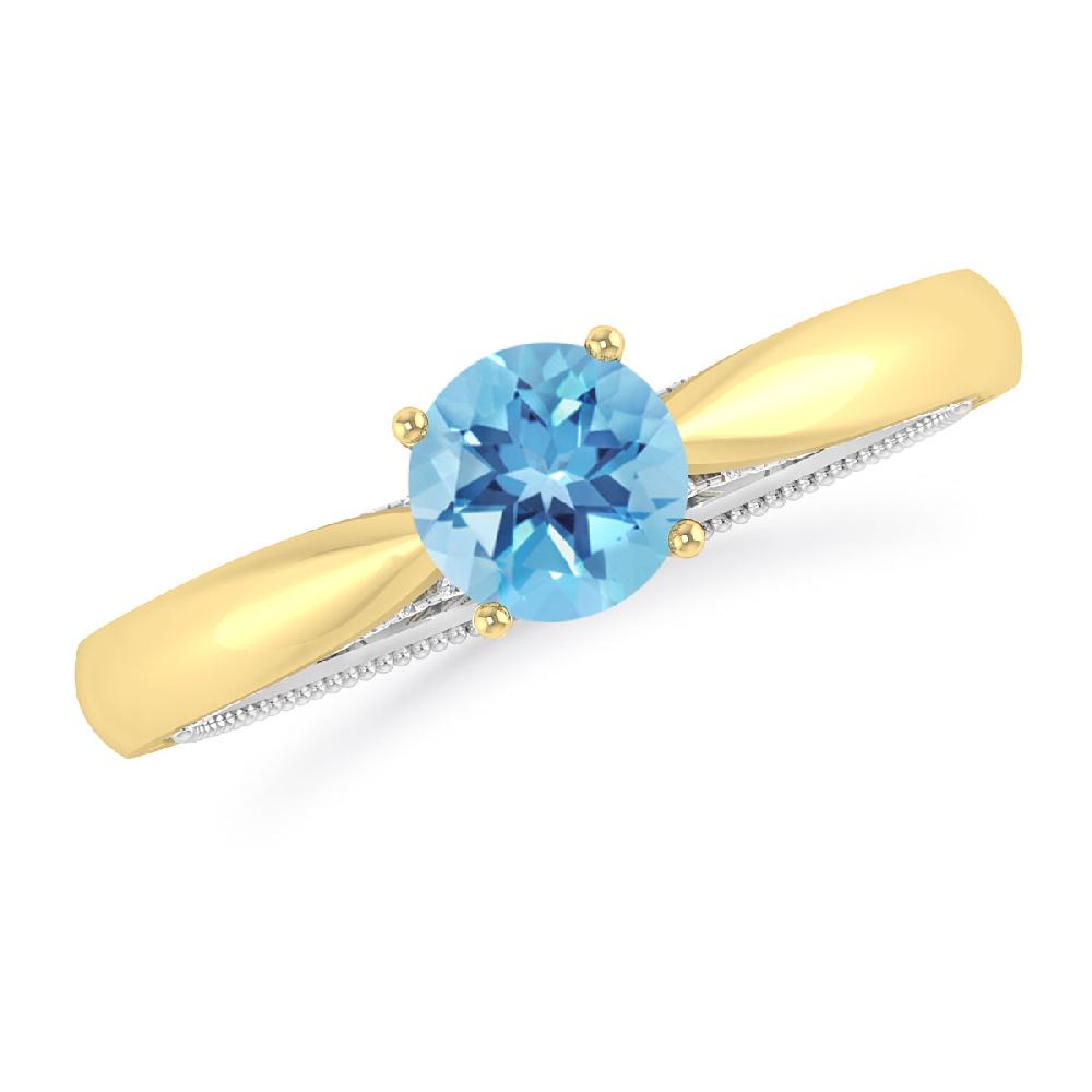 Yellow Gold/White Gold - Blue Topaz