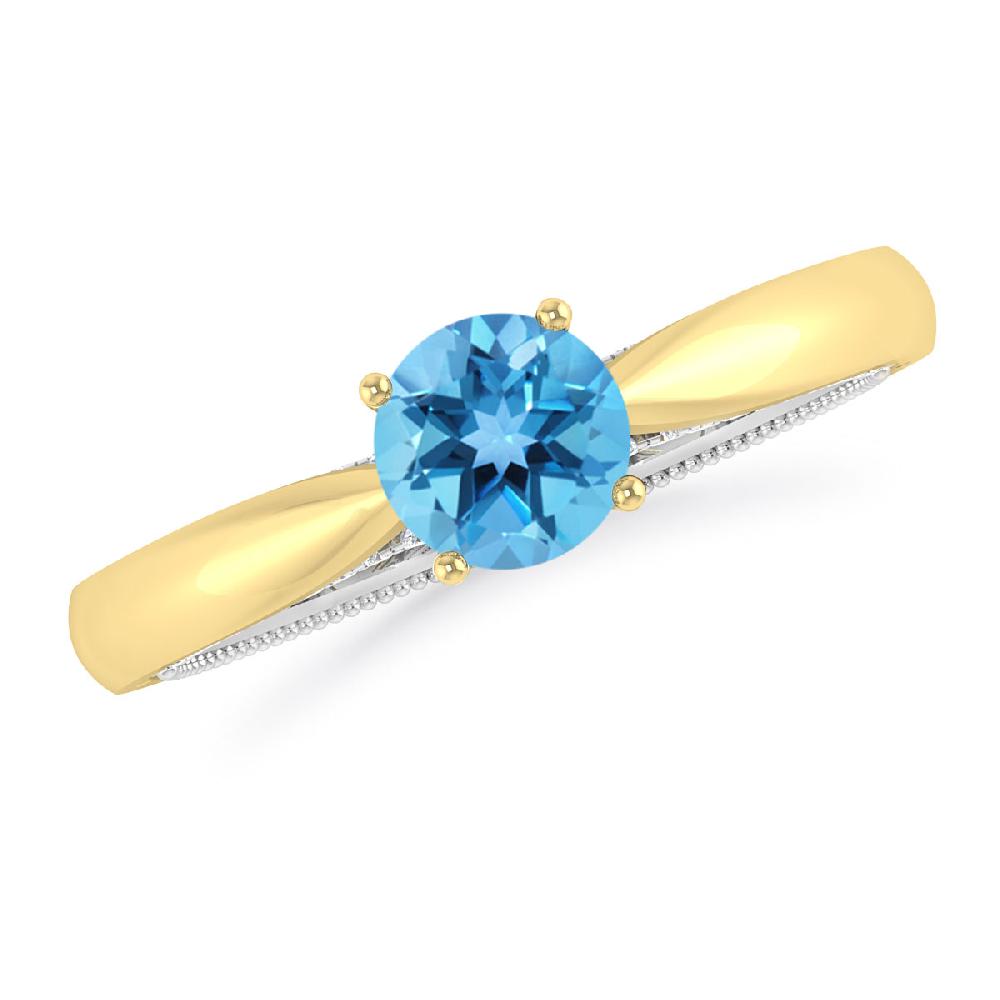 Yellow Gold/White Gold - Blue Topaz