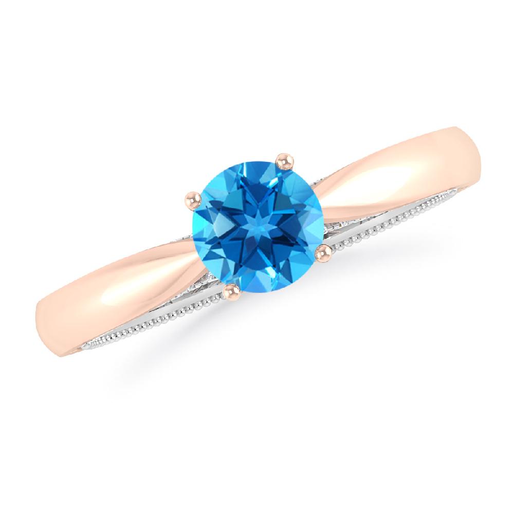 Rose Gold - Blue Topaz