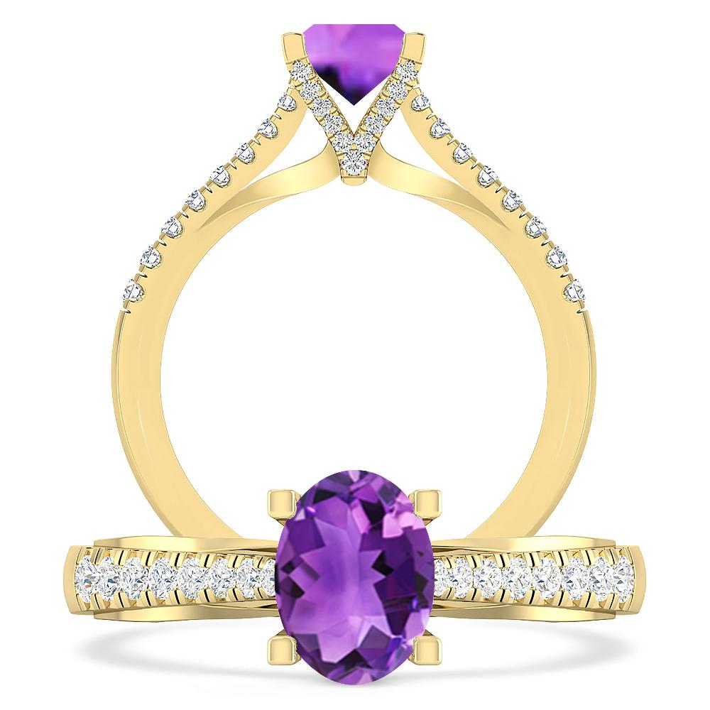 Yellow Gold - Amethyst