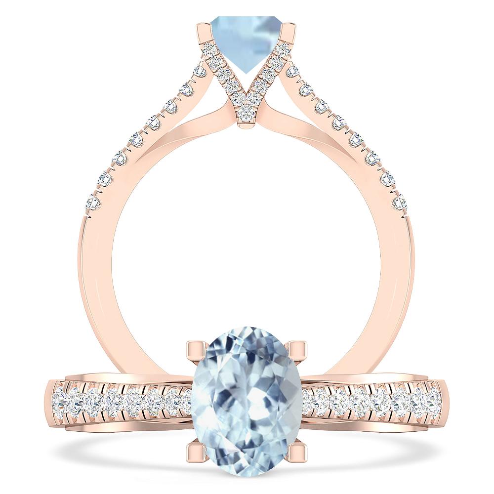 Rose Gold - Aquamarine