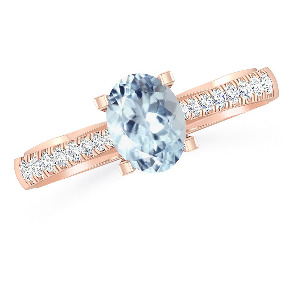 Rose Gold - Aquamarine