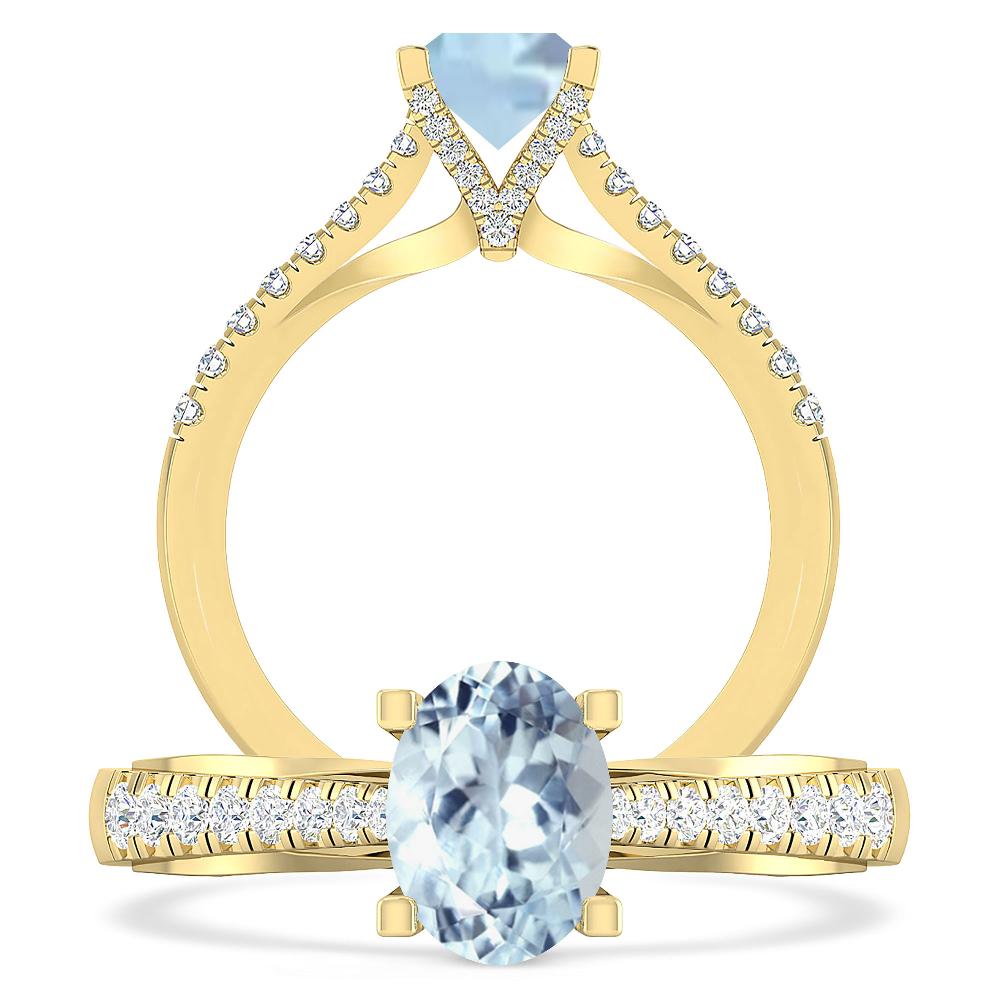 Yellow Gold - Aquamarine