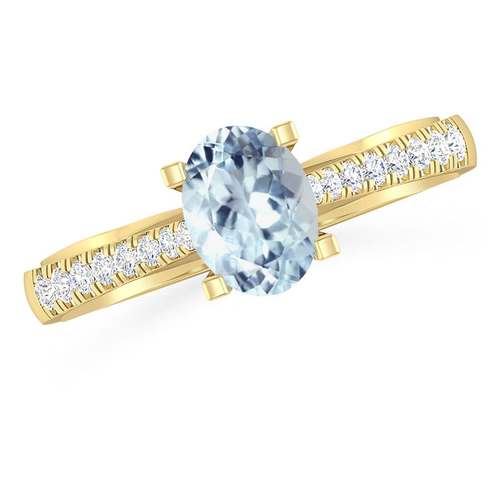 Yellow Gold - Aquamarine