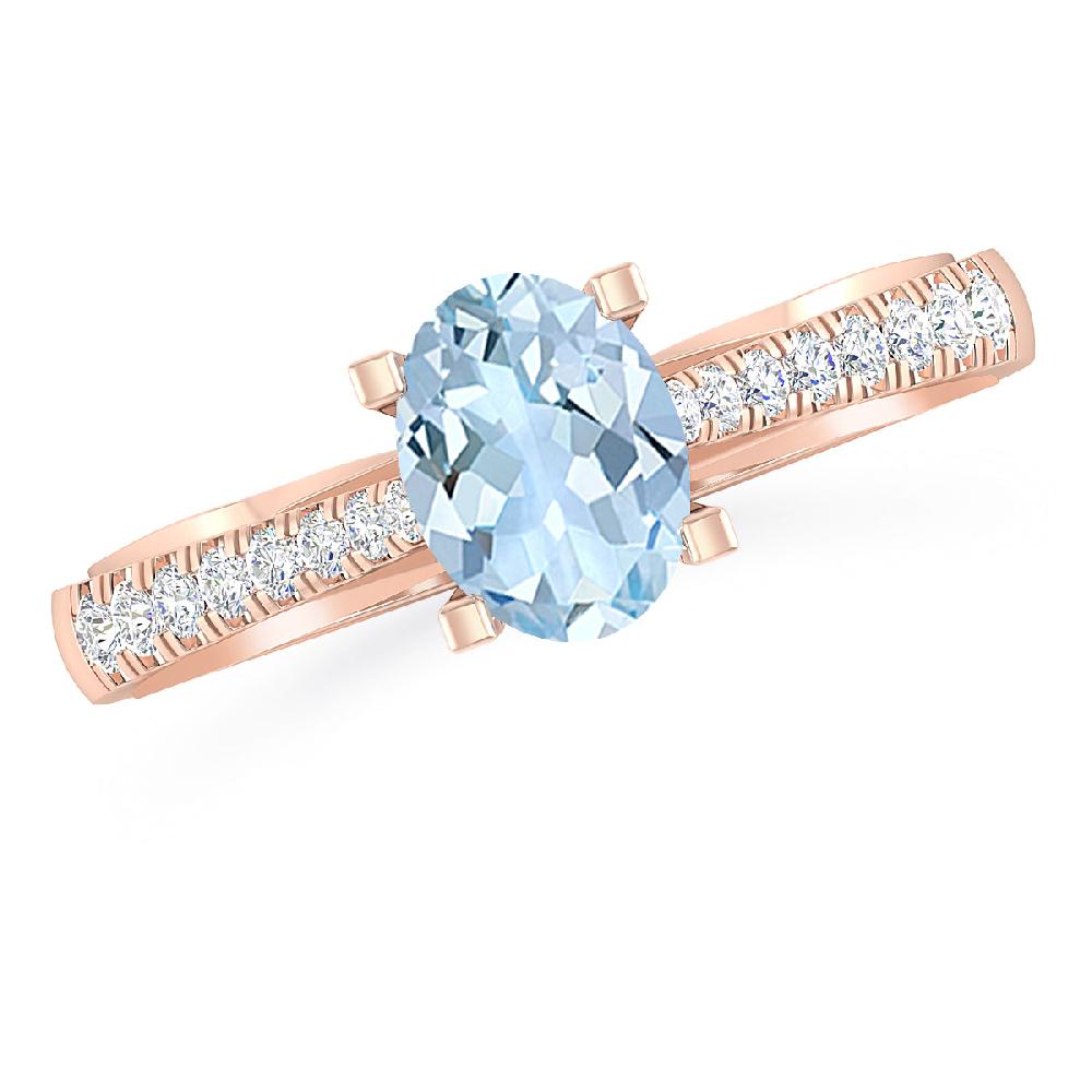 Rose Gold - Aquamarine