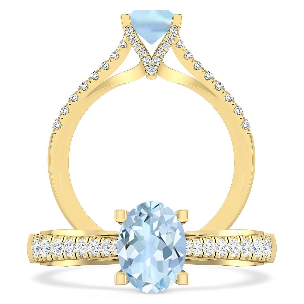 Yellow Gold - Aquamarine