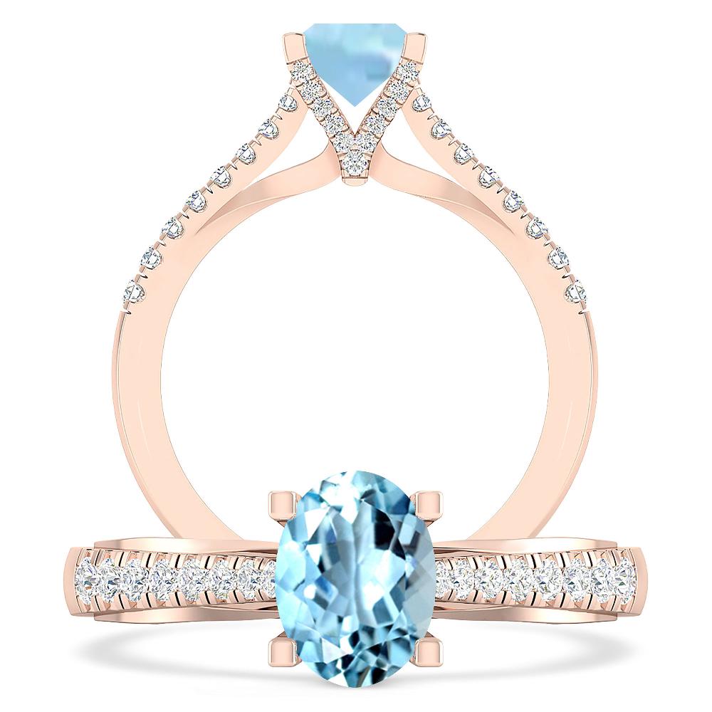 Rose Gold - Aquamarine