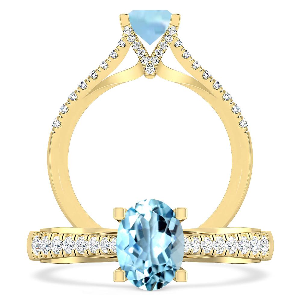 Yellow Gold - Aquamarine