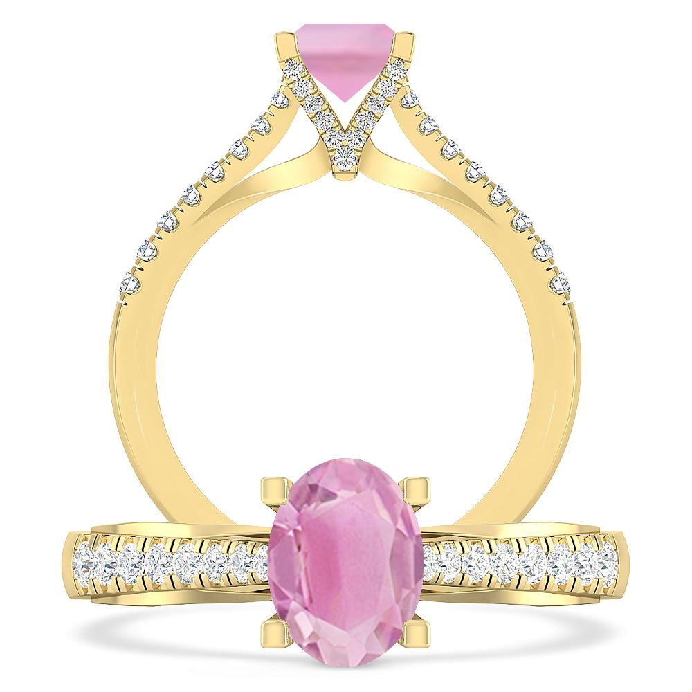 Yellow Gold - Pink Tourmaline