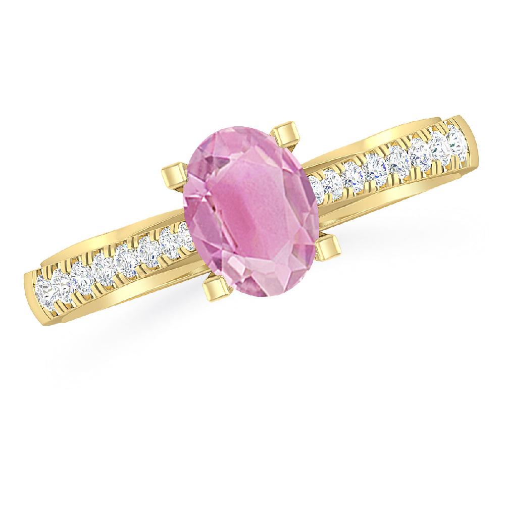 Yellow Gold - Pink Tourmaline