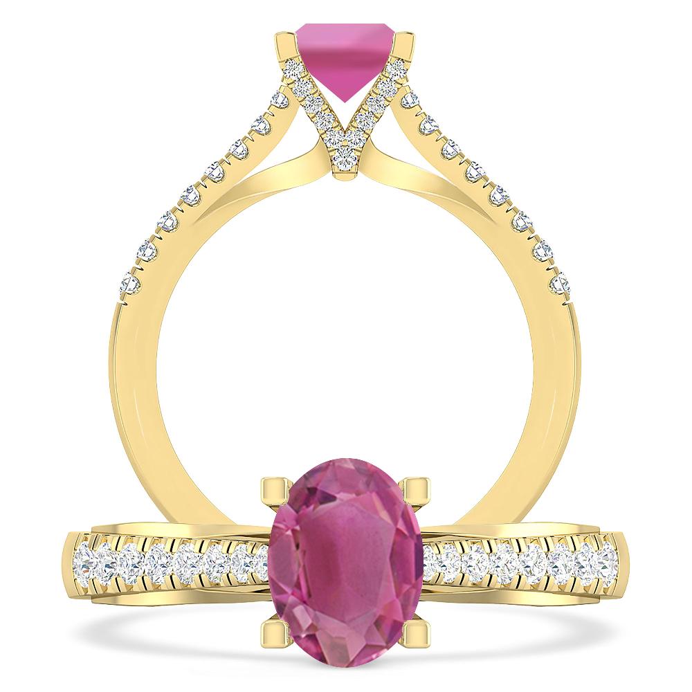 Yellow Gold - Pink Tourmaline