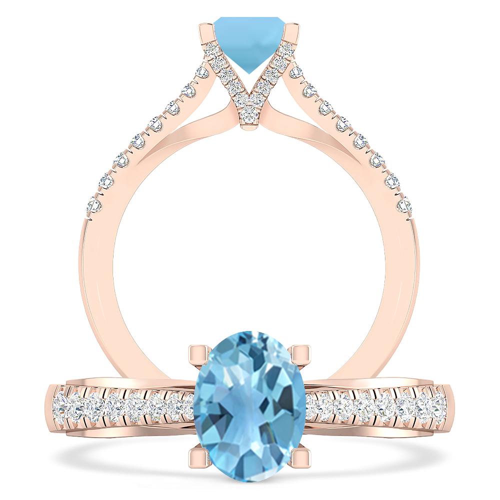Rose Gold - Blue Topaz