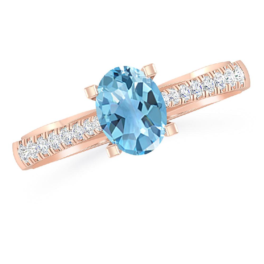 Rose Gold - Blue Topaz