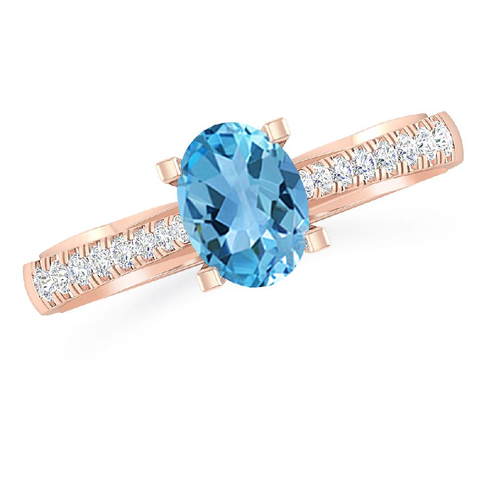 Rose Gold - Blue Topaz