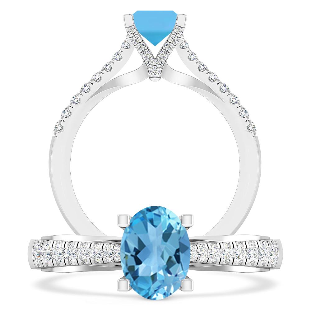 White Gold - Blue Topaz