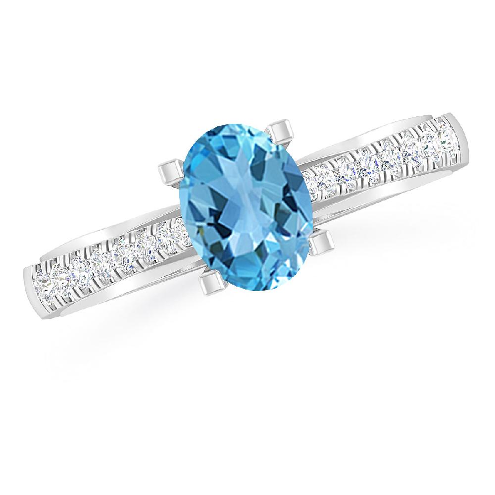 White Gold - Blue Topaz