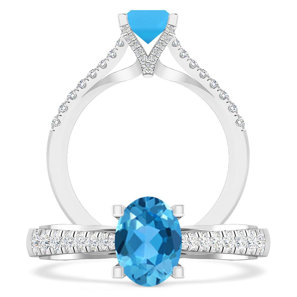 White Gold - Blue Topaz