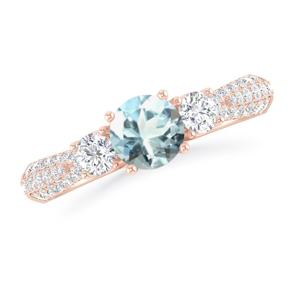 Rose Gold - Aquamarine