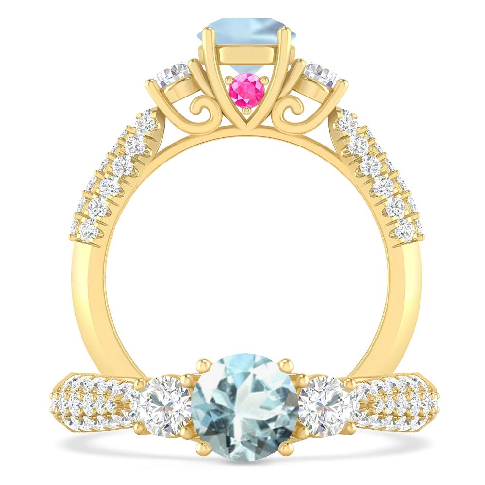 Yellow Gold - Aquamarine