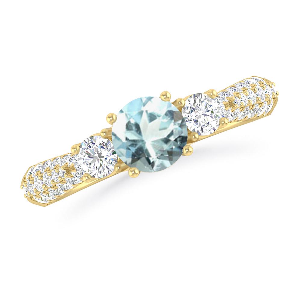 Yellow Gold - Aquamarine