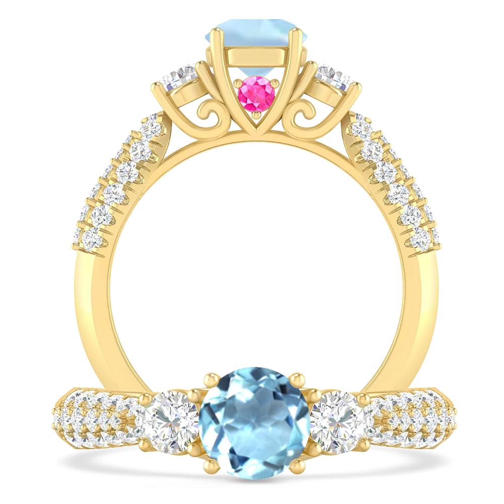 Yellow Gold - Aquamarine