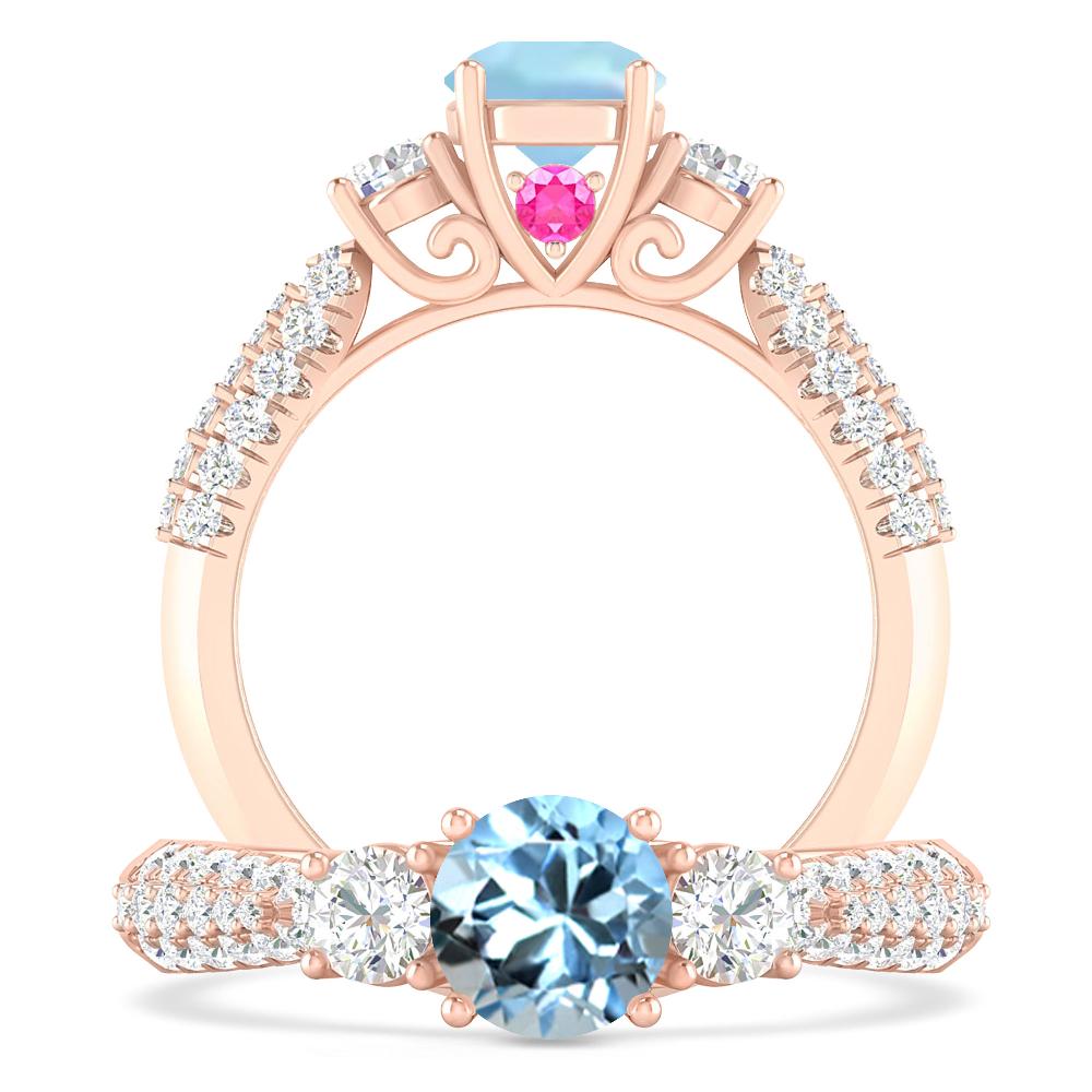 Rose Gold - Aquamarine