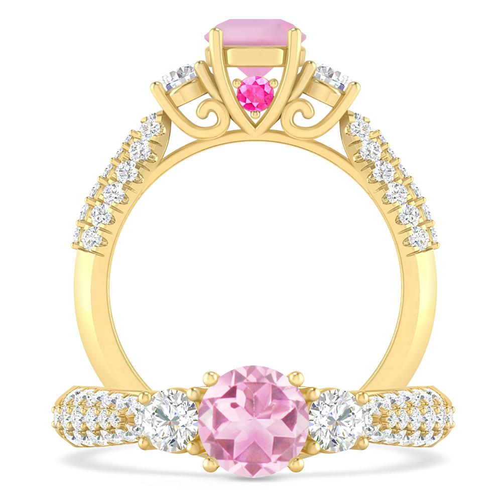Yellow Gold - Pink Tourmaline