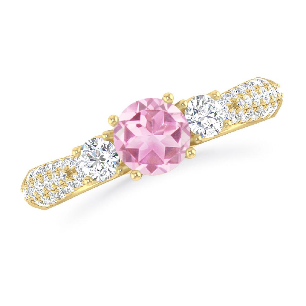 Yellow Gold - Pink Tourmaline