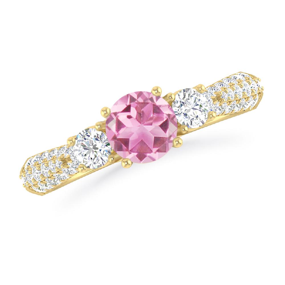 Yellow Gold - Pink Tourmaline