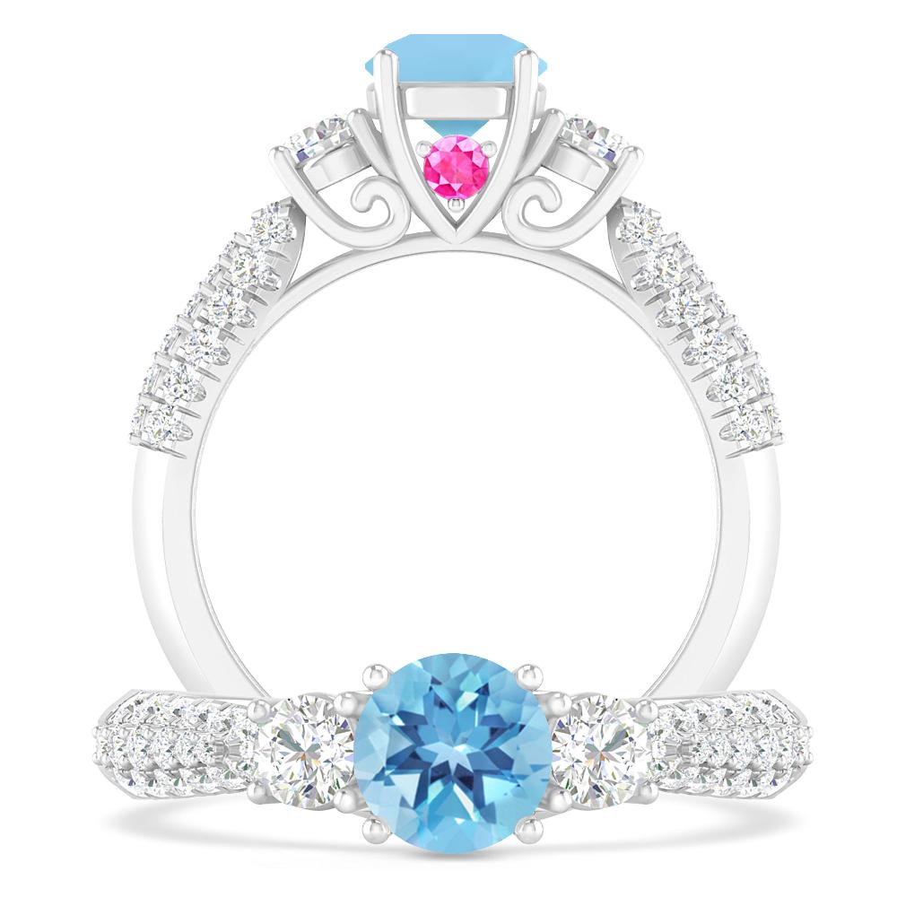 White Gold - Blue Topaz