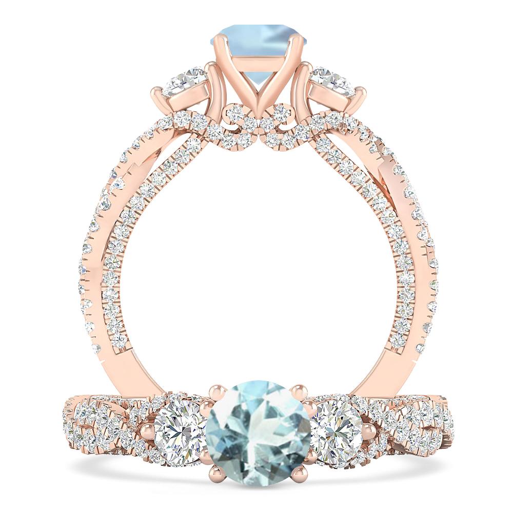 Rose Gold - Aquamarine