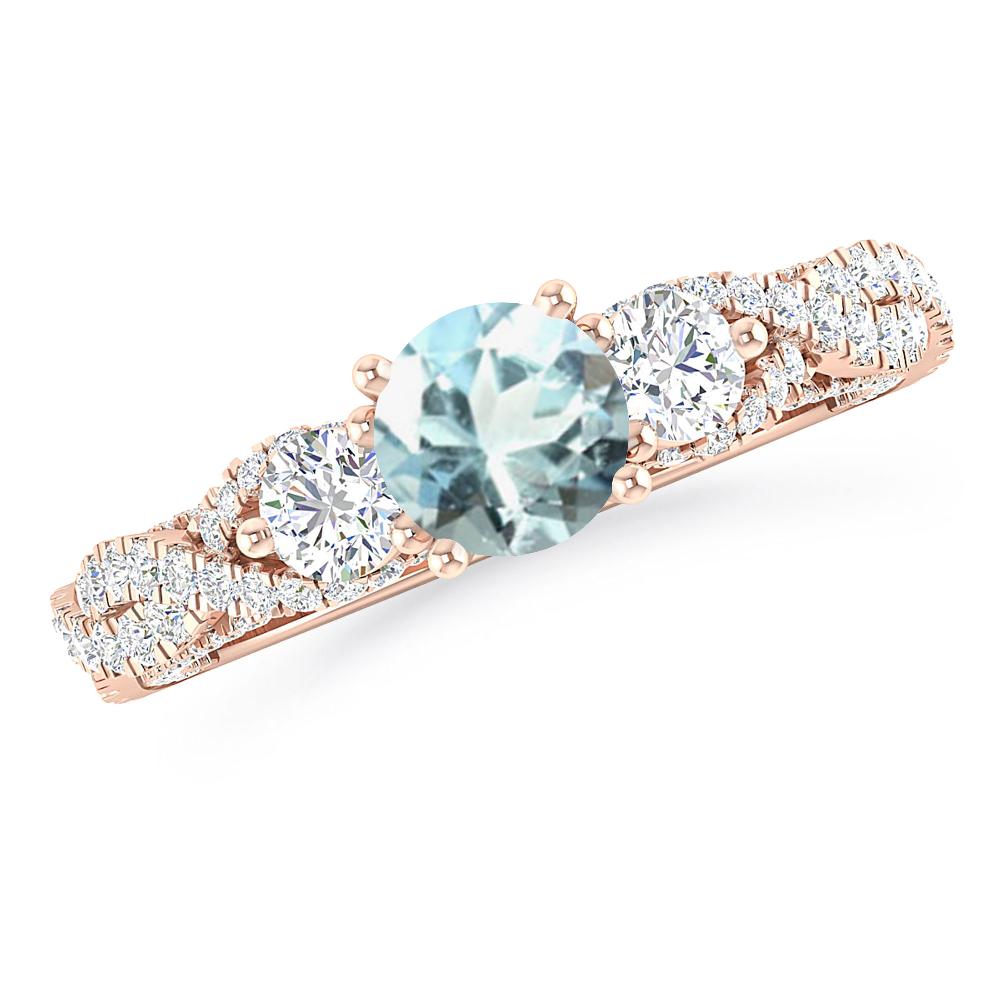 Rose Gold - Aquamarine