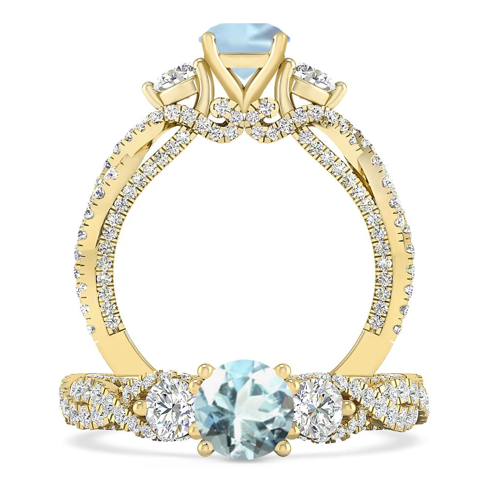 Yellow Gold - Aquamarine