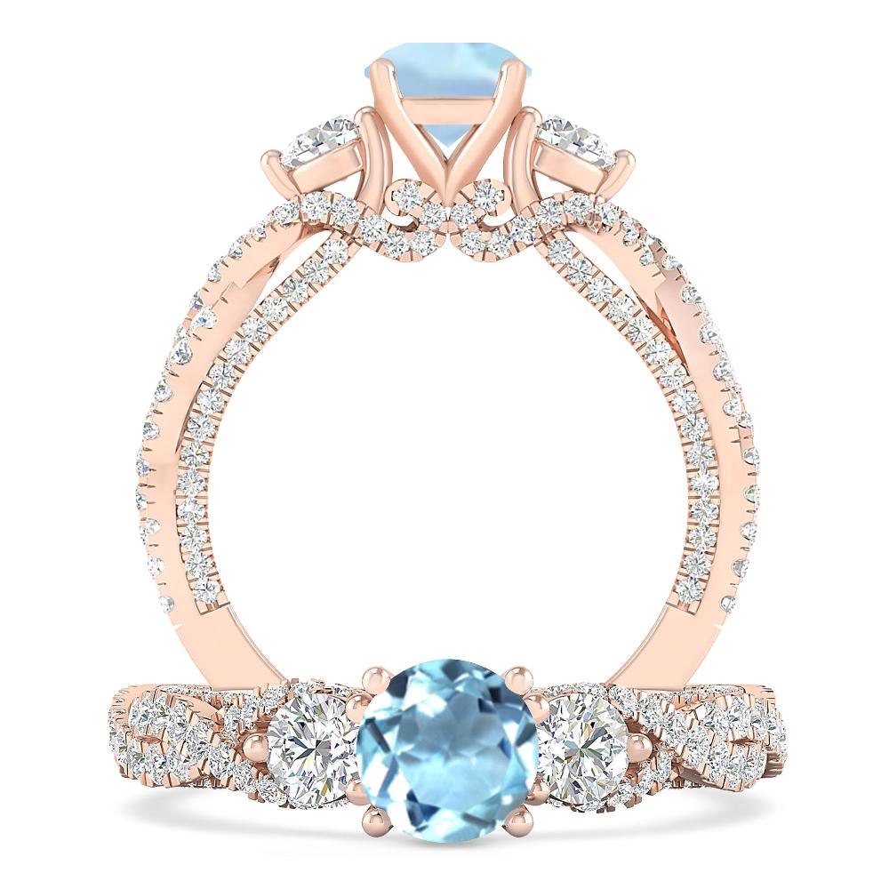 Rose Gold - Aquamarine