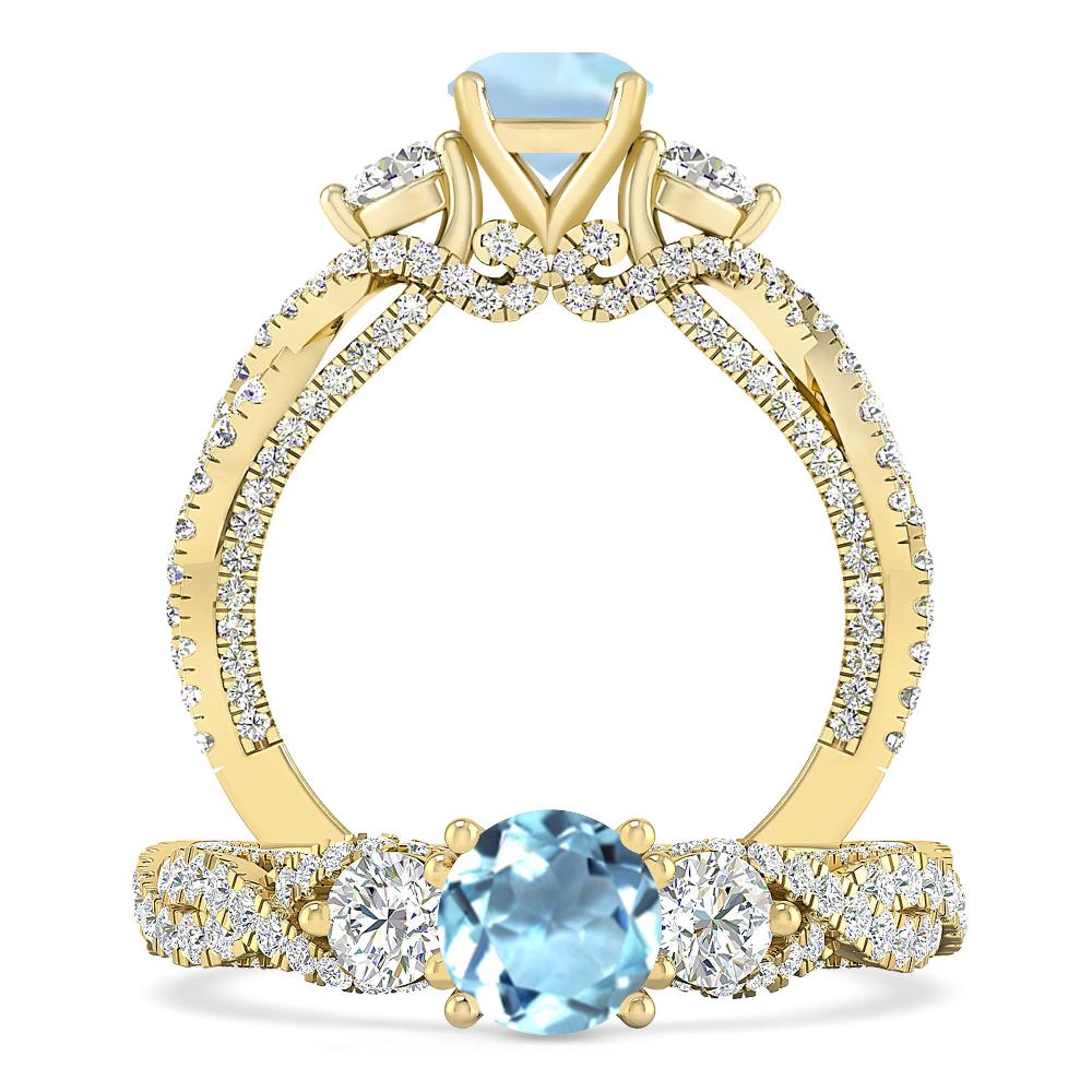 Yellow Gold - Aquamarine