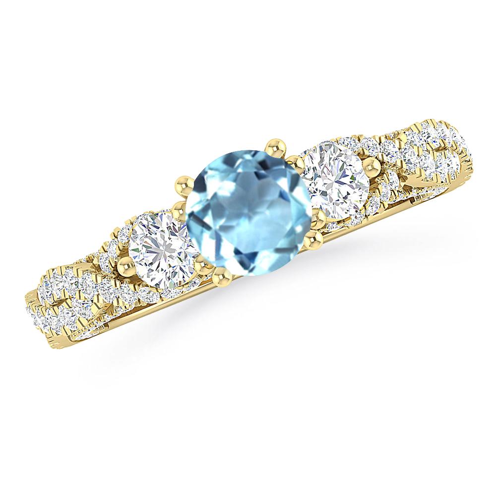 Yellow Gold - Aquamarine