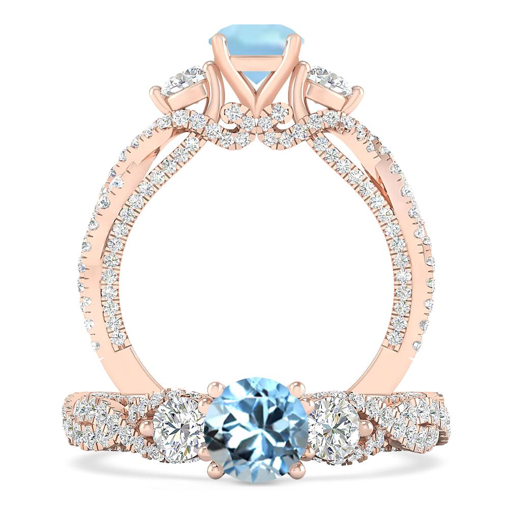 Rose Gold - Aquamarine