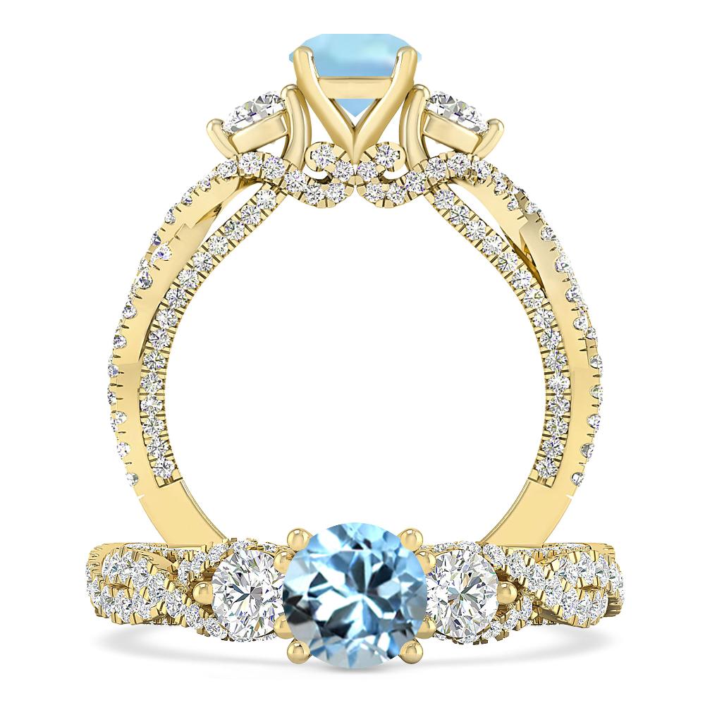 Yellow Gold - Aquamarine