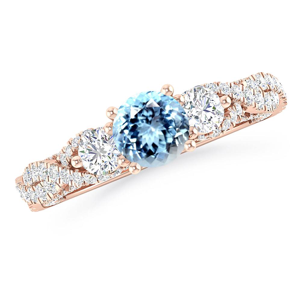 Rose Gold - Aquamarine