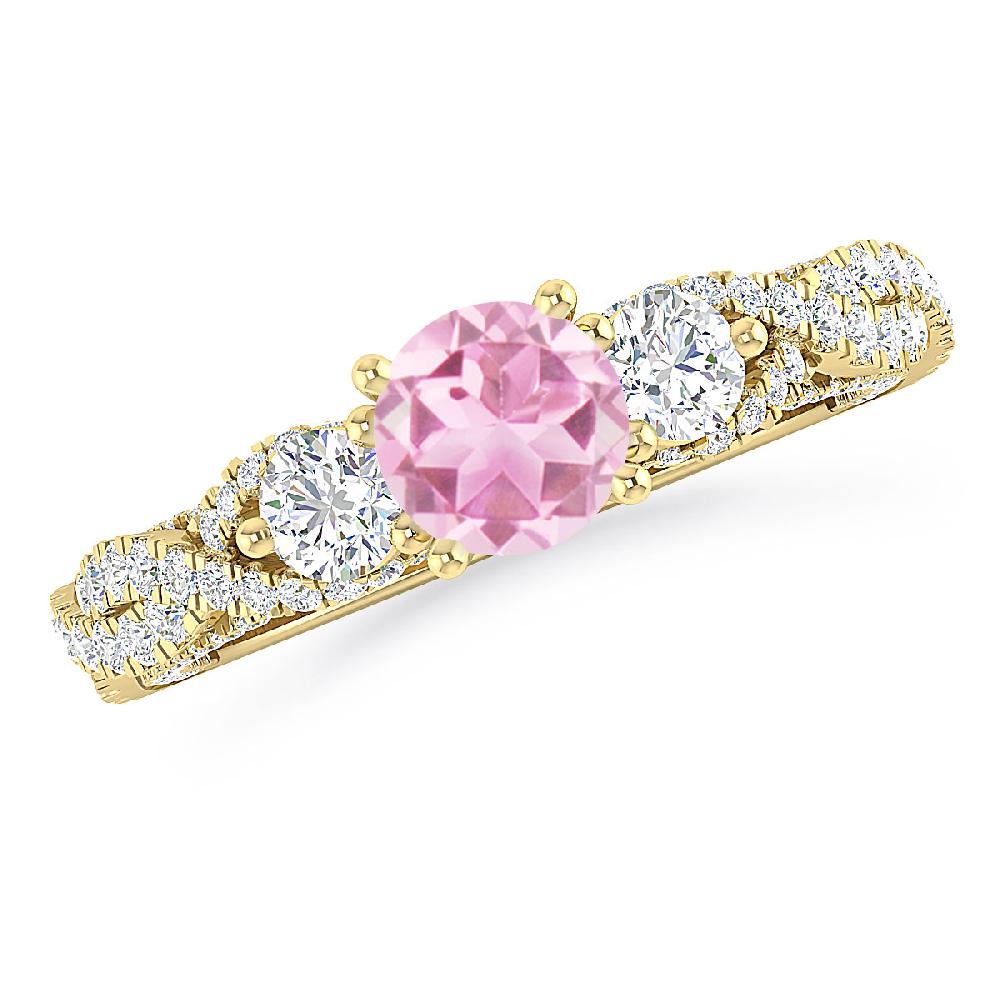 Yellow Gold - Pink Tourmaline