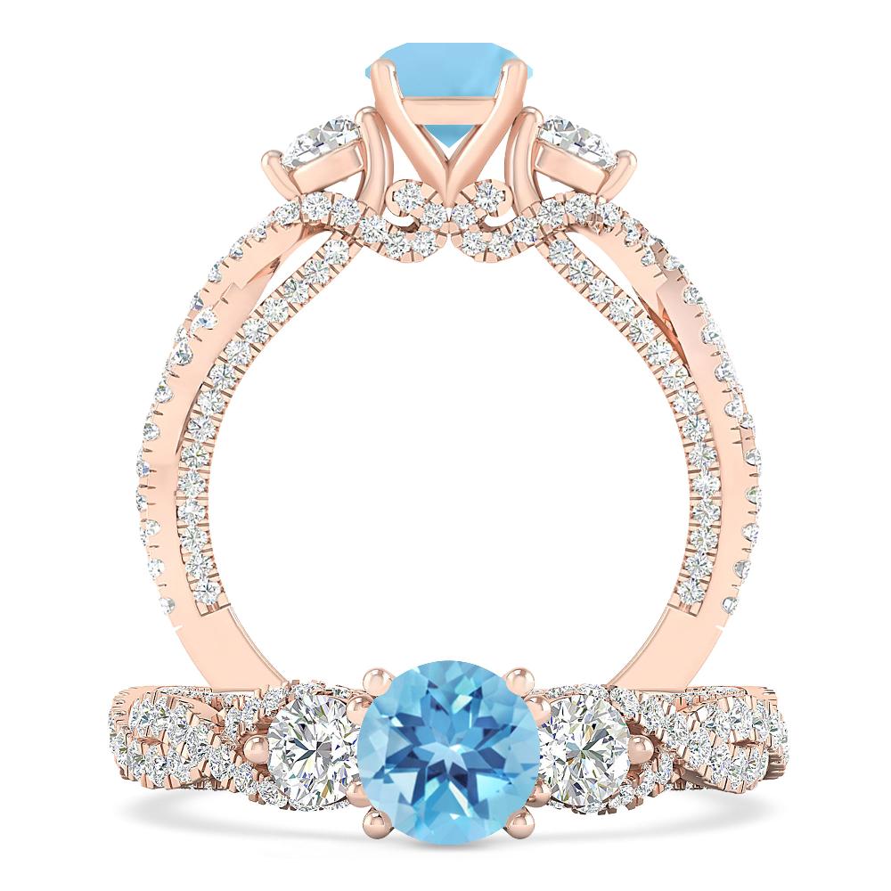 Rose Gold - Blue Topaz