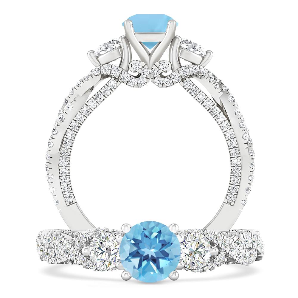 White Gold - Blue Topaz