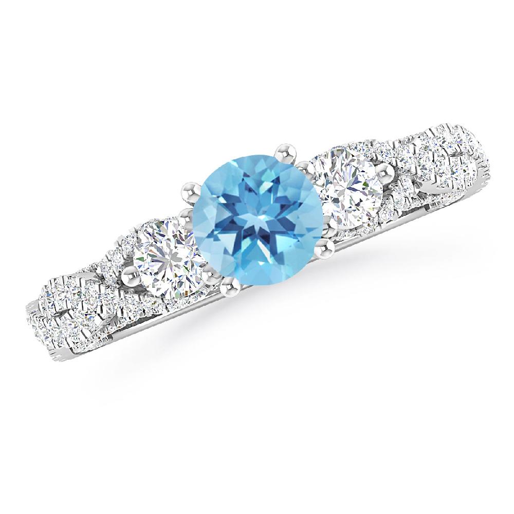 White Gold - Blue Topaz