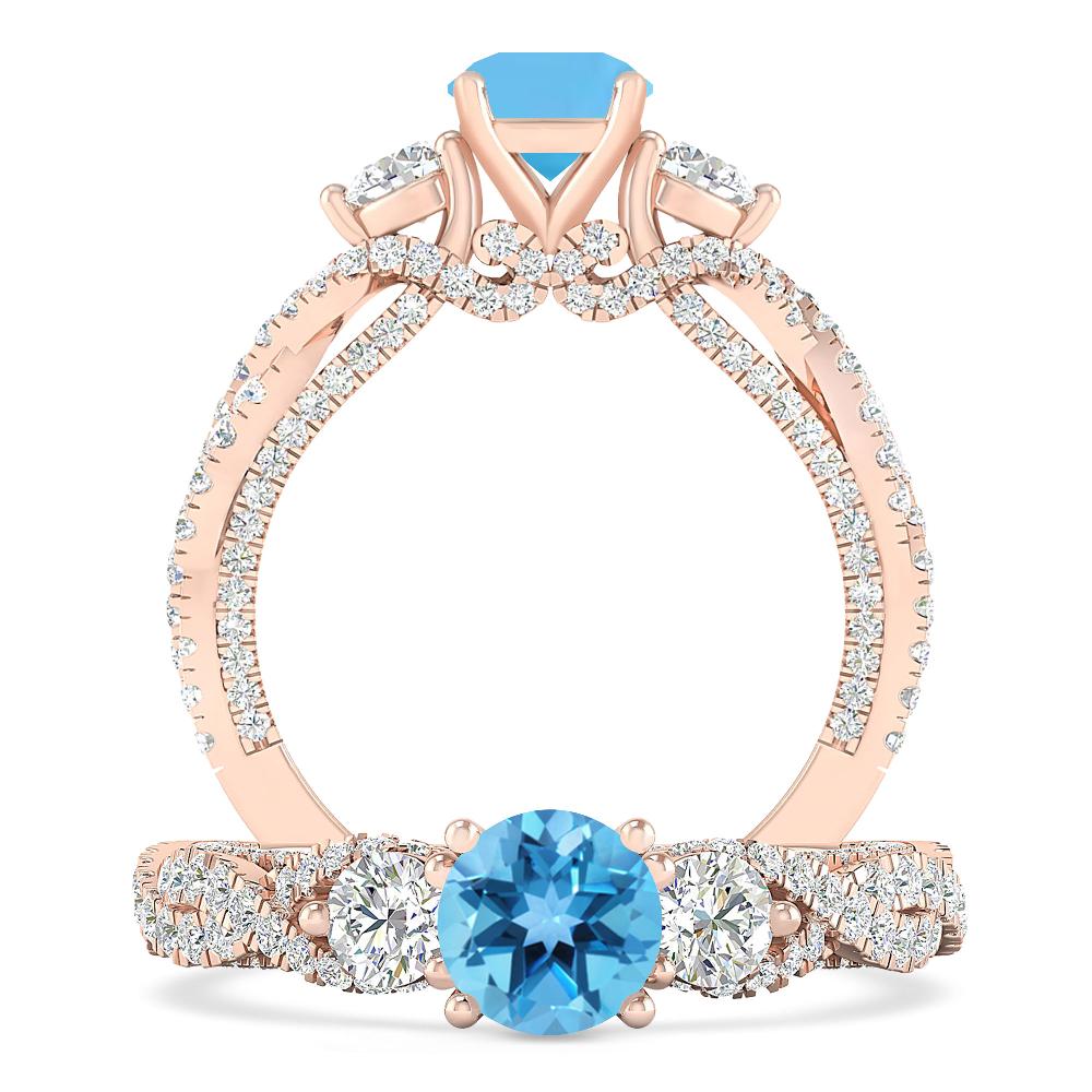 Rose Gold - Blue Topaz