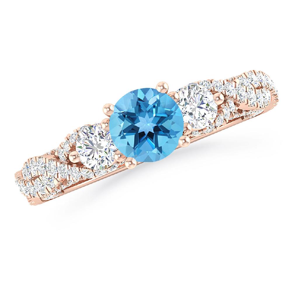 Rose Gold - Blue Topaz