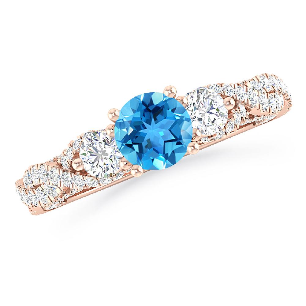 Rose Gold - Blue Topaz