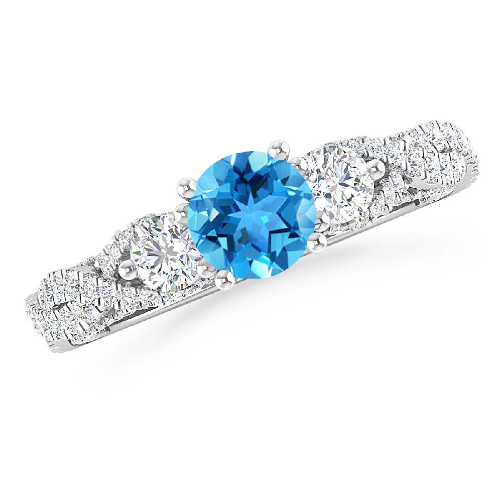 White Gold - Blue Topaz