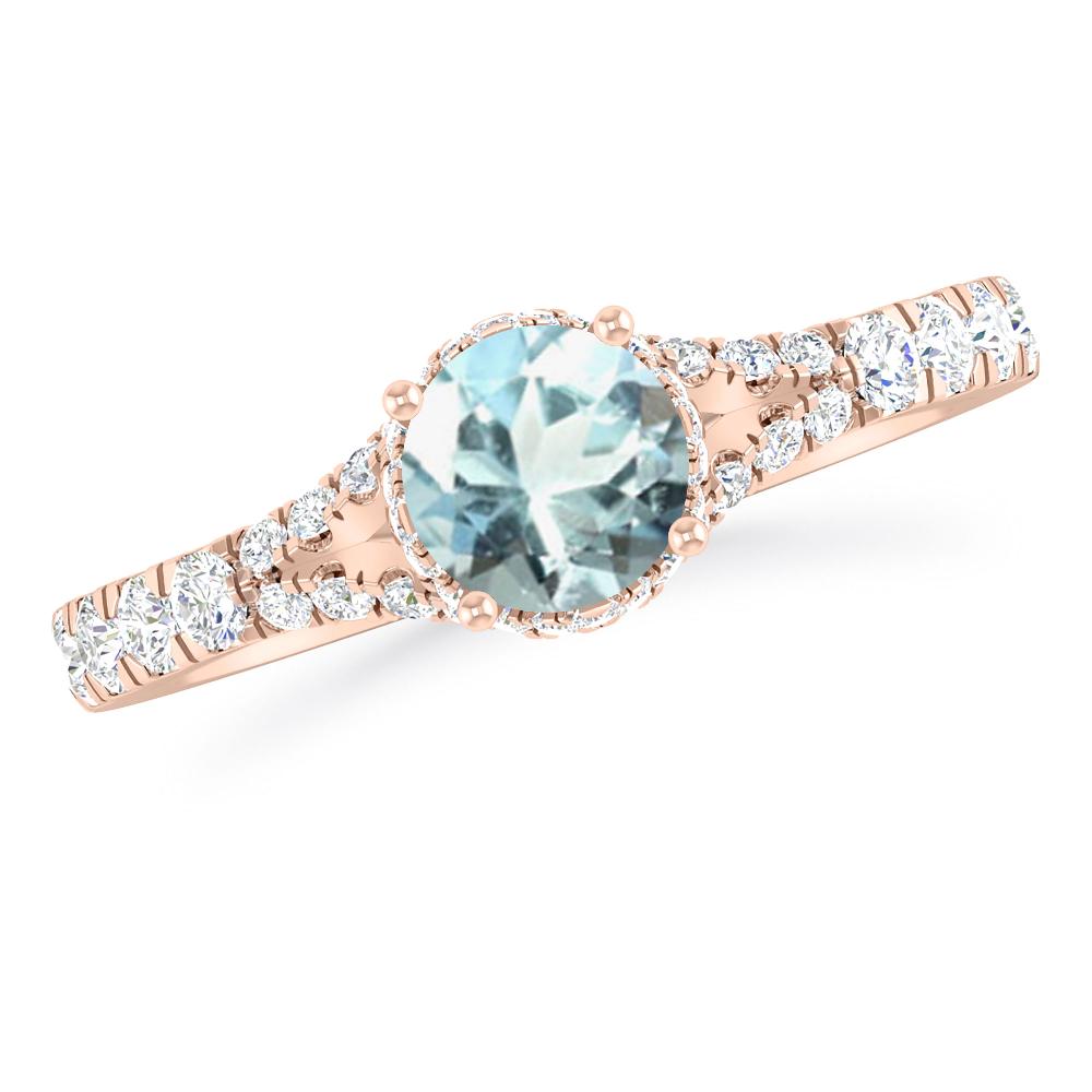 Rose Gold - Aquamarine