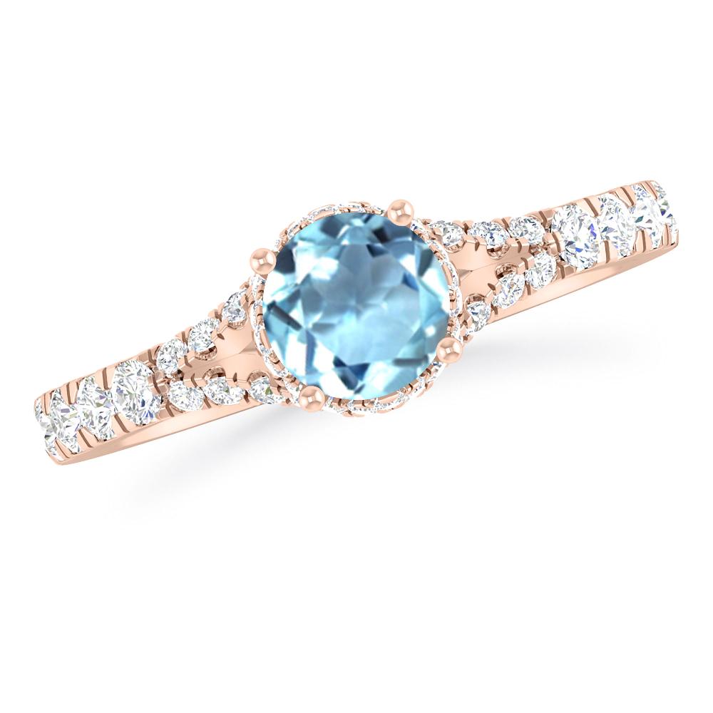 Rose Gold - Aquamarine